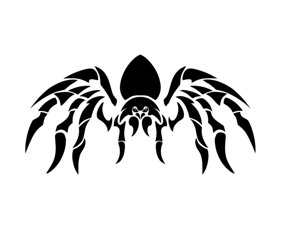 illustration vector graphic of tribal art design tarantula spider with tattoo symbol style and others