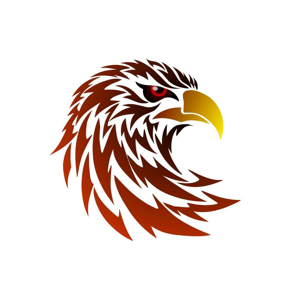 illustration vector graphic of tribal art design eagle head with tattoo symbol style and others