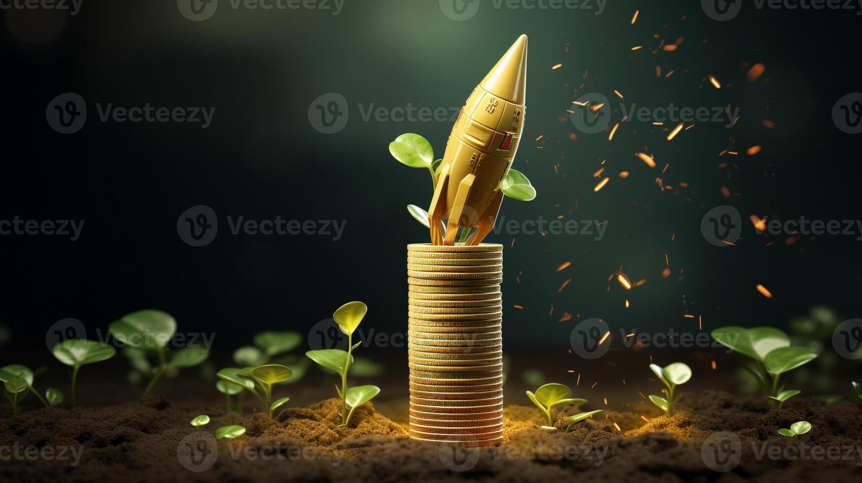 Growth dollar business success arrow sign on economy, profit background, graph, chart concept and inflation photo