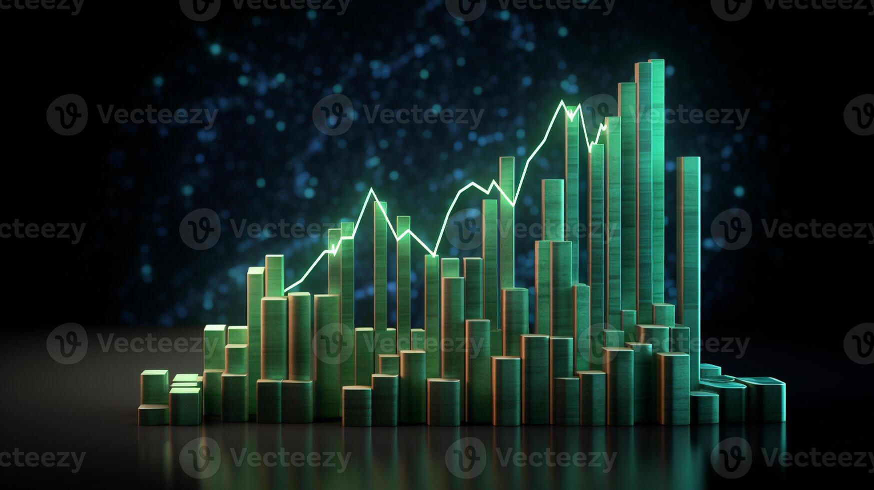 Growth dollar business success arrow sign on economy, profit background, graph, chart concept and inflation photo
