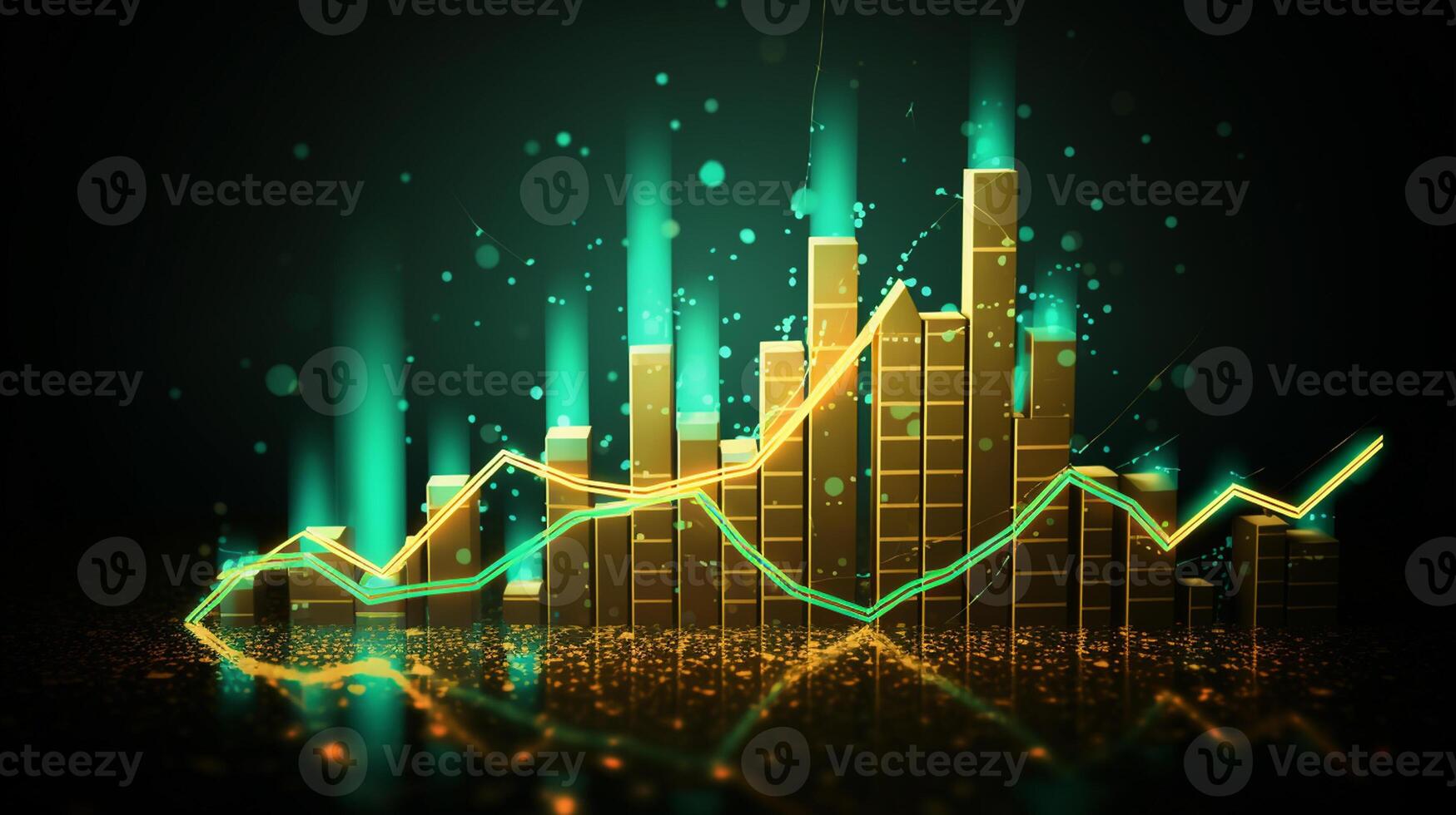 Growth dollar business success arrow sign on economy, profit background, graph, chart concept and inflation photo