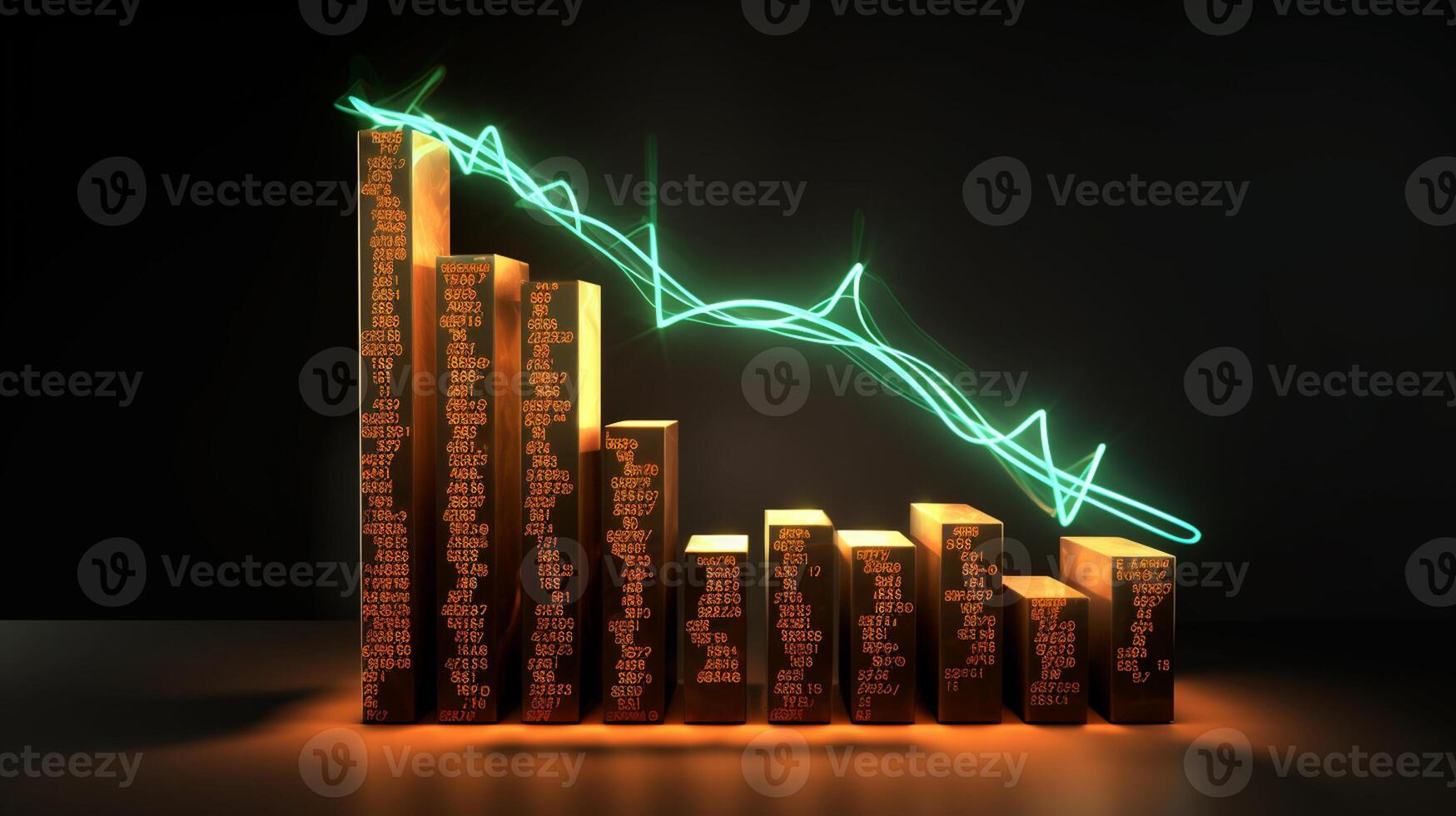 Growth dollar business success arrow sign on economy, profit background, graph, chart concept and inflation photo