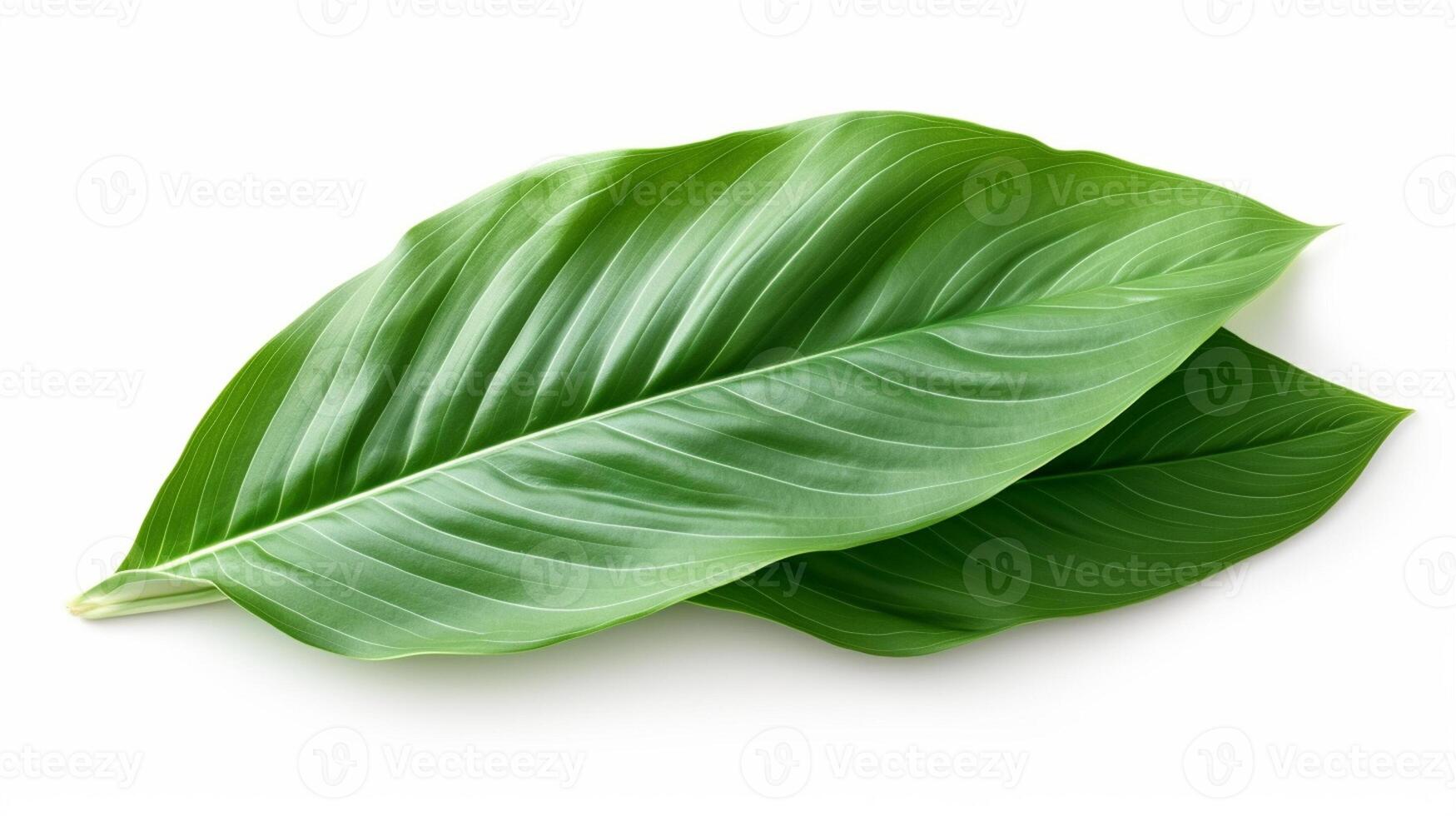green leaf on white background photo
