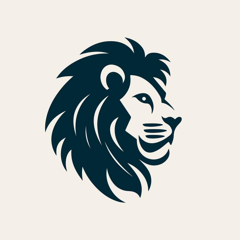 león cabeza cara logo silueta negro icono tatuaje mascota mano dibujado león Rey silueta animal vector ilustración