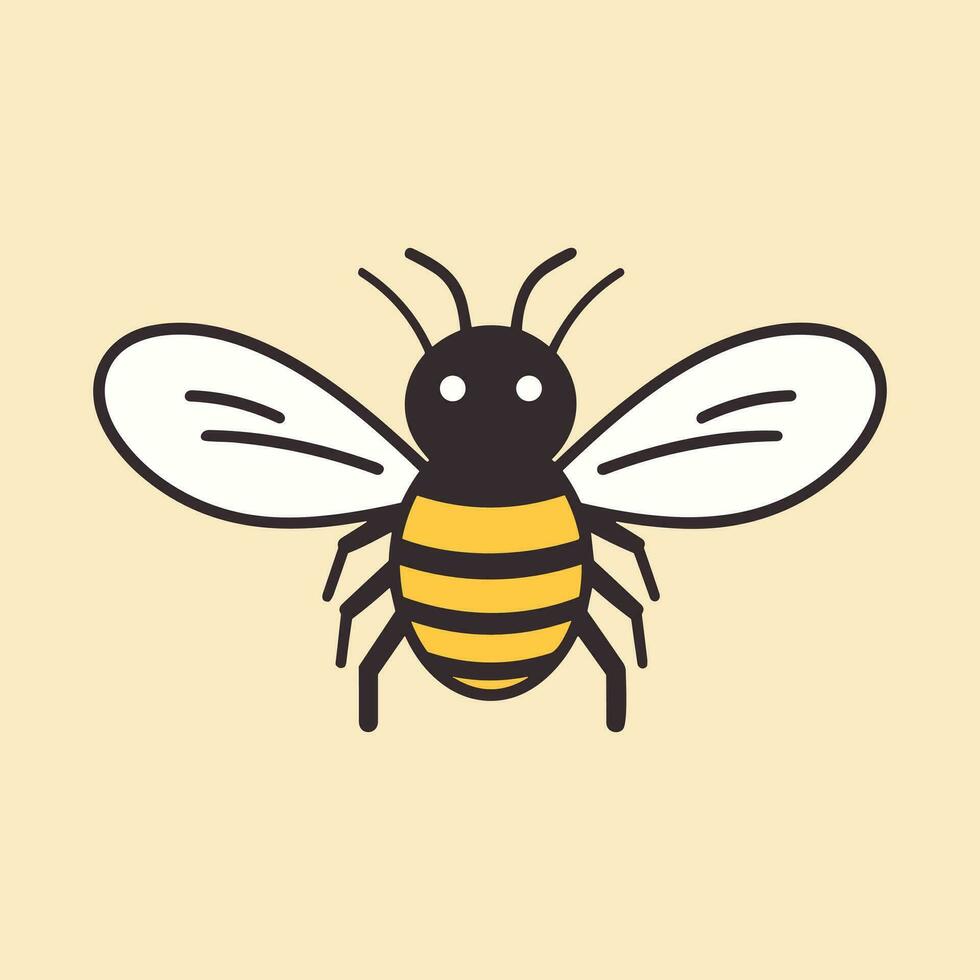 Cute bee cartoon icon logo illustration character mascot cartoon kawaii drawing art vector