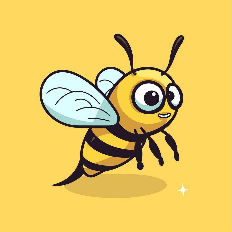 Cute bee cartoon icon logo illustration character mascot cartoon kawaii drawing art vector