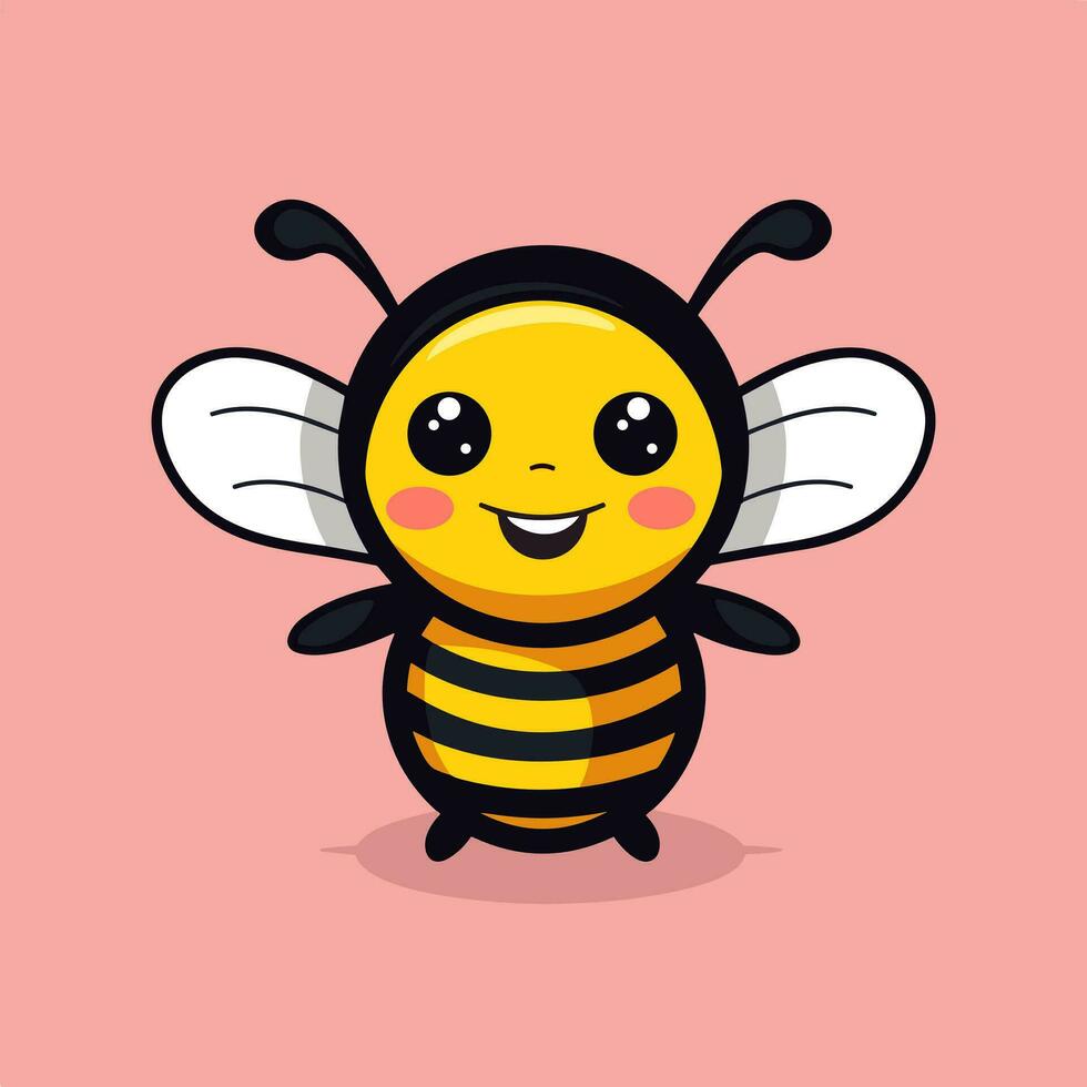 linda abeja dibujos animados icono logo ilustración personaje mascota dibujos animados kawaii dibujo Arte vector