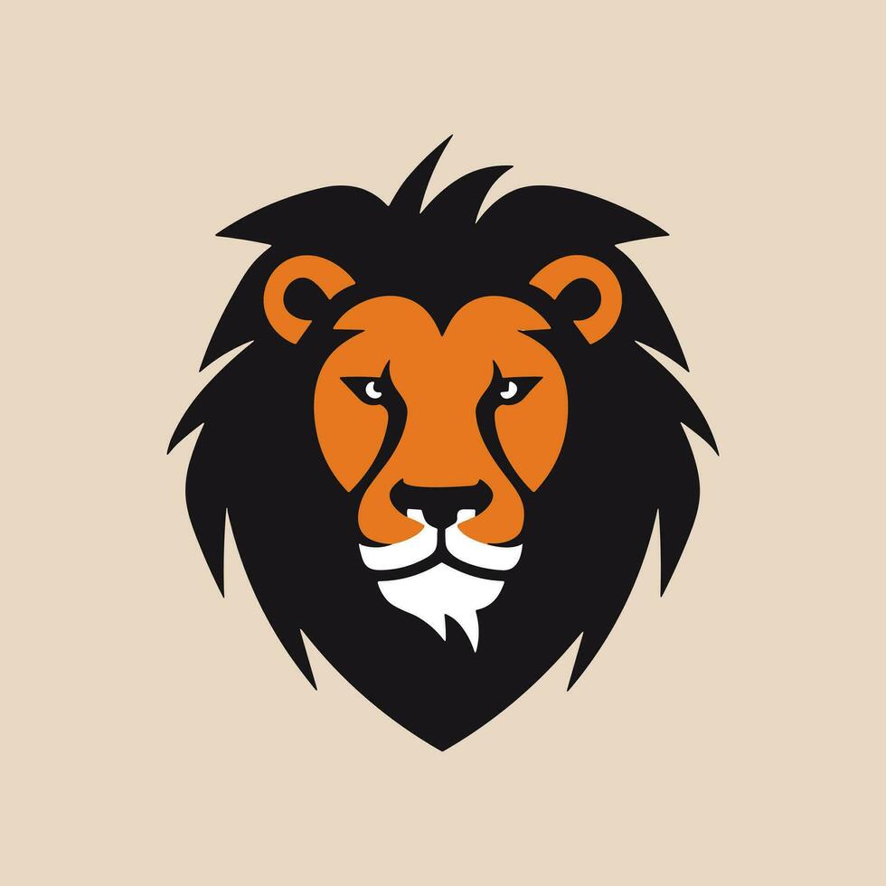Lion head face logo silhouette black icon tattoo mascot hand drawn lion