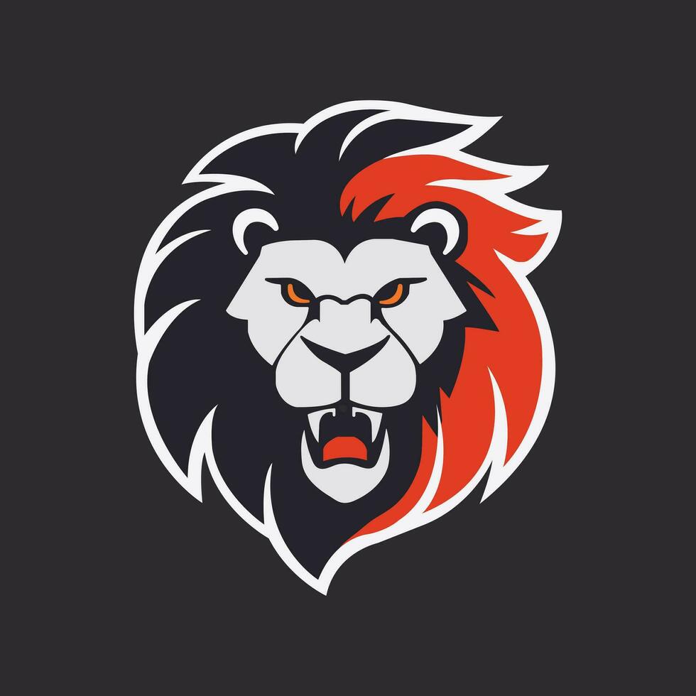 león cabeza cara logo silueta negro icono tatuaje mascota mano dibujado león Rey silueta animal vector ilustración
