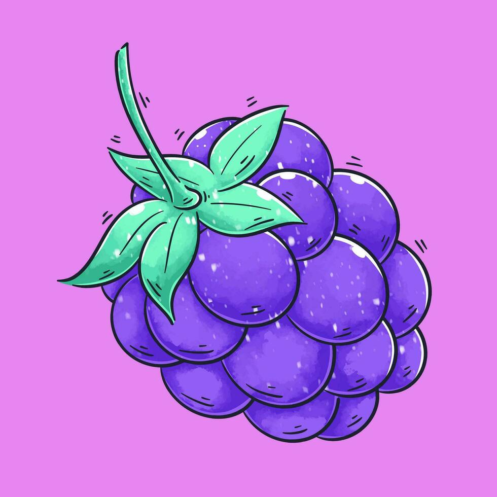 mano dibujado uvas dibujos animados vector