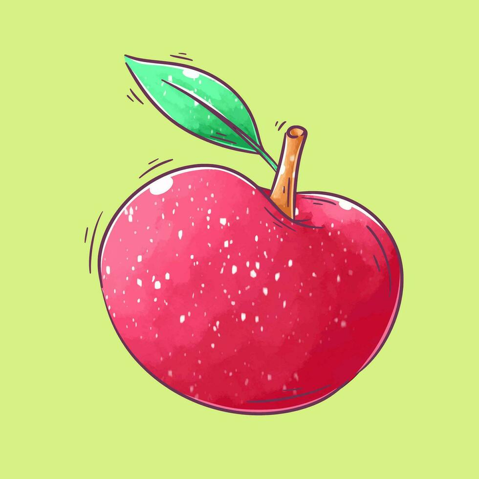 mano dibujado manzana dibujos animados vector