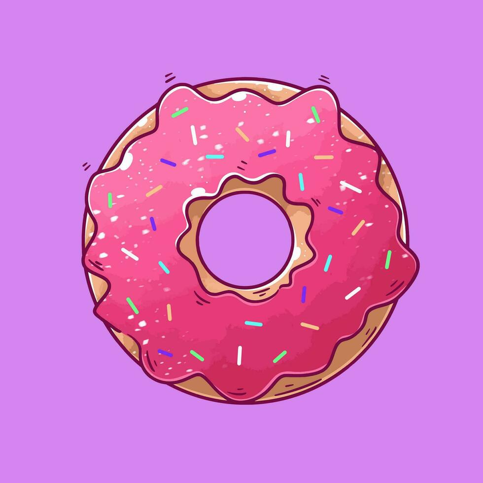 Hand drawn donuts cartoon vector