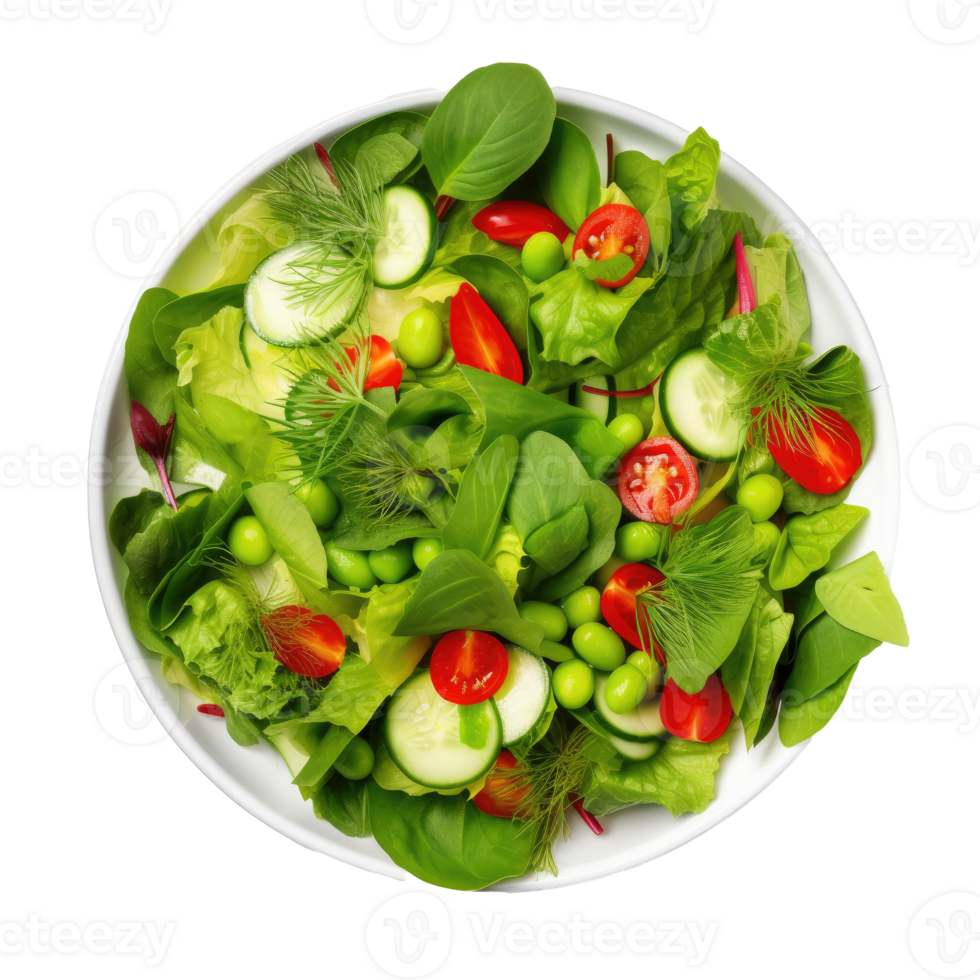 Green vegan salad isolated. Illustration png