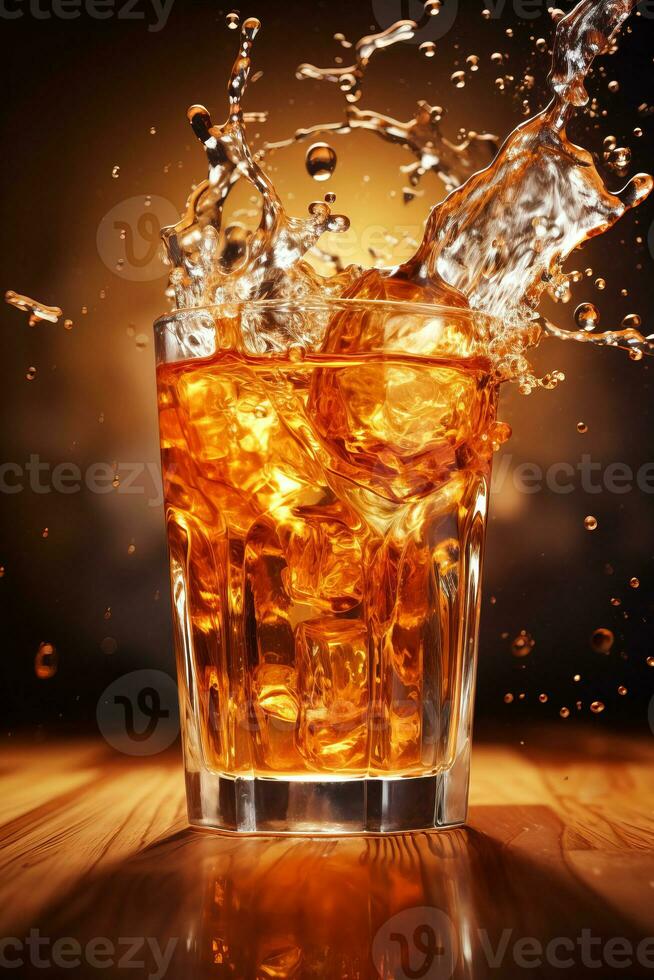Beer with ice, a cold drink in a tall glass 26402559 Stock Photo at