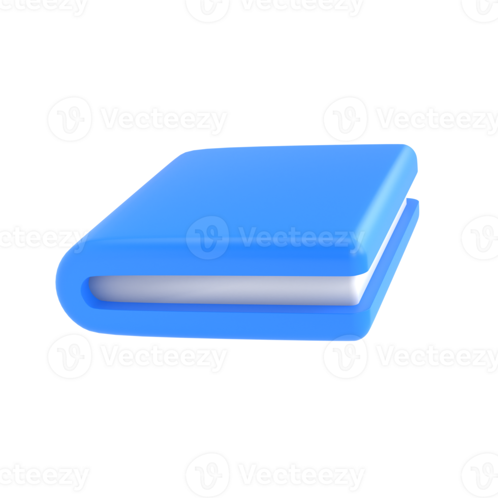 3d violet cute empty notepad book stationery for school isolated transparent png. Simple render illustration. Design element for posters, banners, calendar and greeting card png