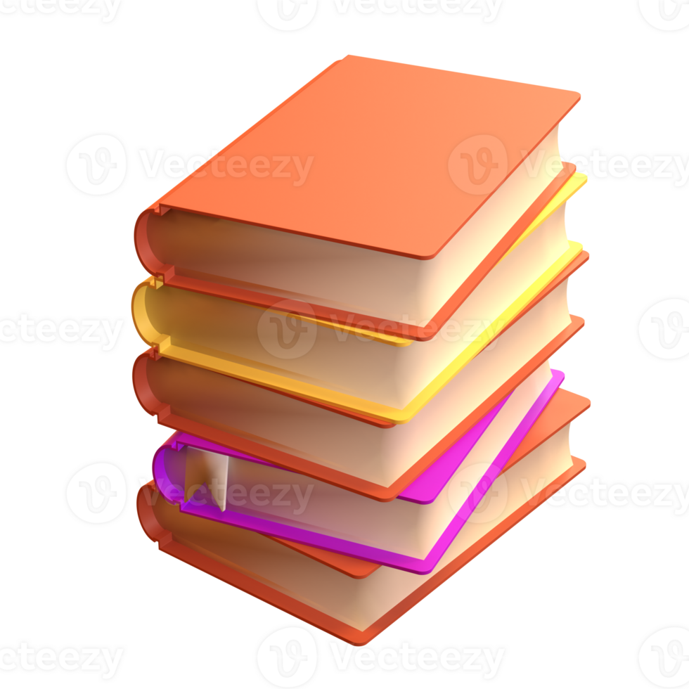 3D Stack of Closed Books Icon isolated transparent png. Render Educational or Business Literature. Reading Education, E-book, Literature, Encyclopedia, Textbook Illustration png