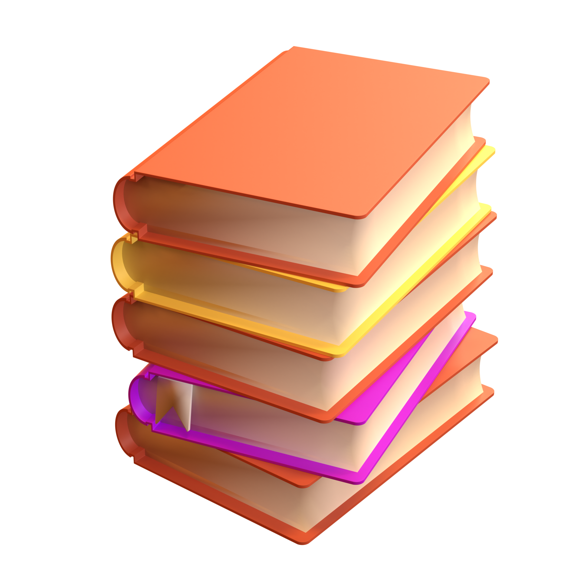 3d apilar de cerrado libros icono aislado transparente png. hacer