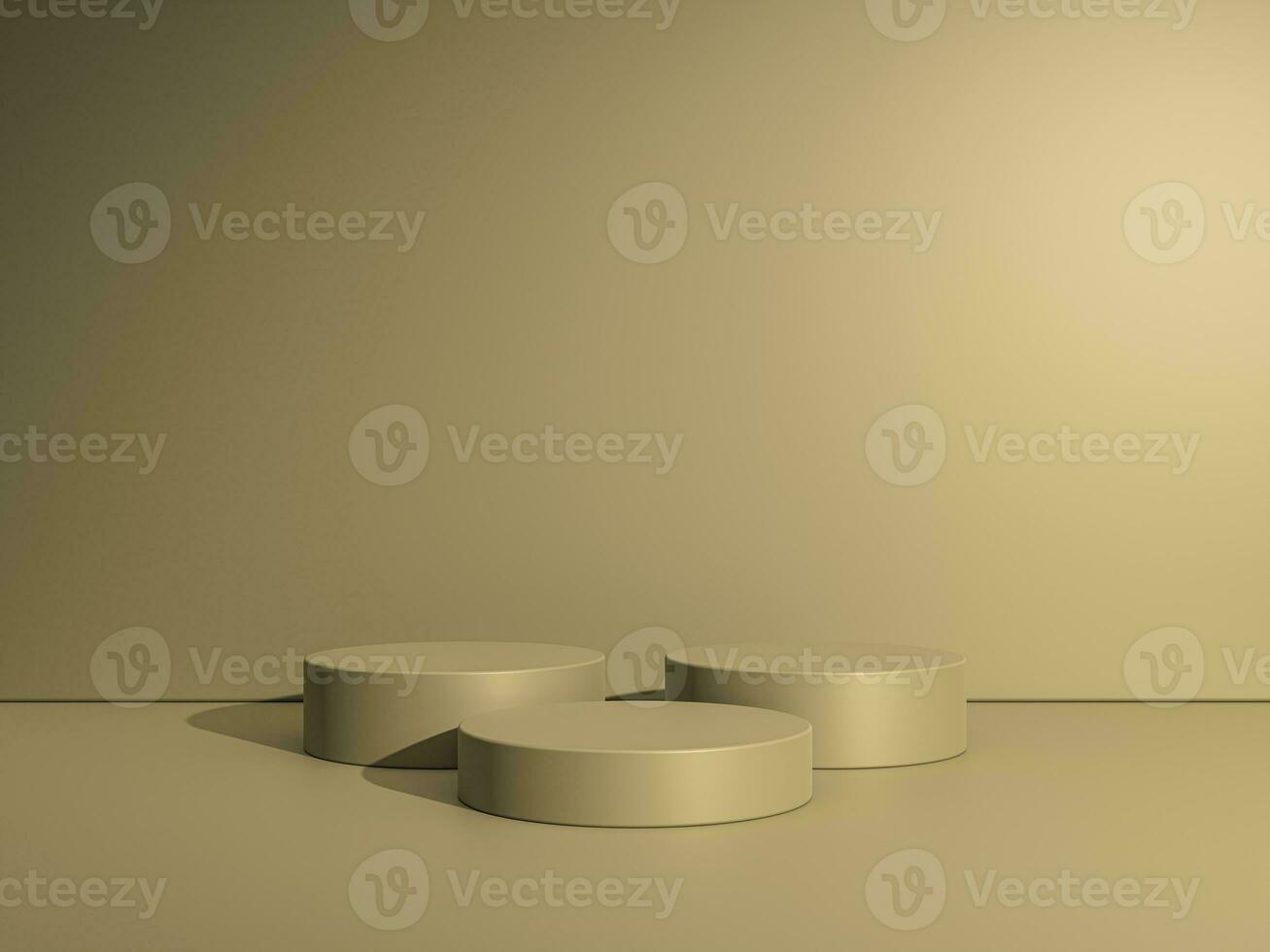 3d display product brown minimal scene with geometric podium platform. cylinder background 3d rendering with podium. stand for cosmetic products. Stage showcase on pedestal 3d brown studio photo