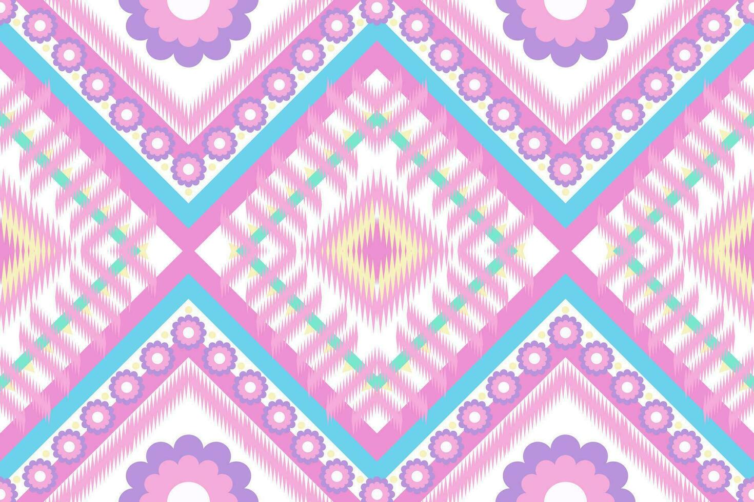 Colorful geometric ethnic seamless pattern design for wallpaper, background, fabric, clothing, curtain, carpet. Eco friendly Design. Traditional flower pattern. vector