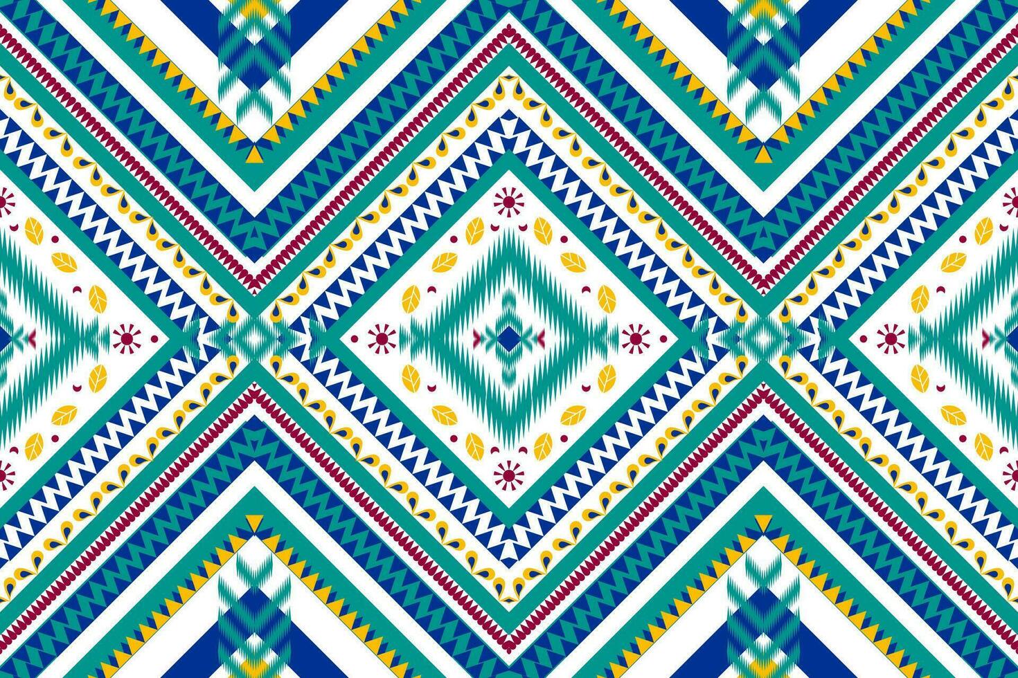 Geometric ethnic seamless pattern design. Aztec fabric carpet mandala ornament chevron textile decoration wallpaper. Tribal turkey African Indian traditional embroidery ornament background. vector
