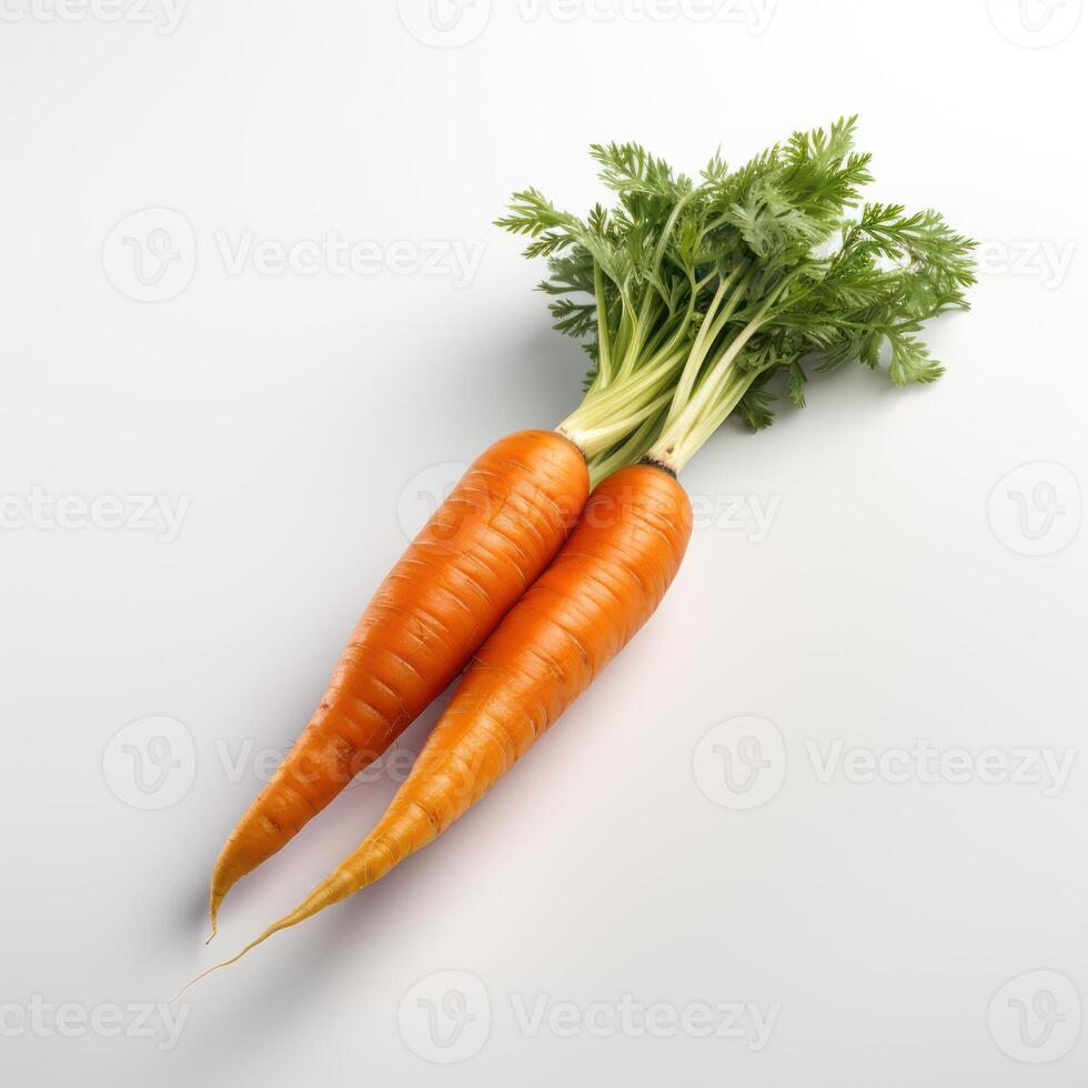 Carrot on white background AI Generative photo