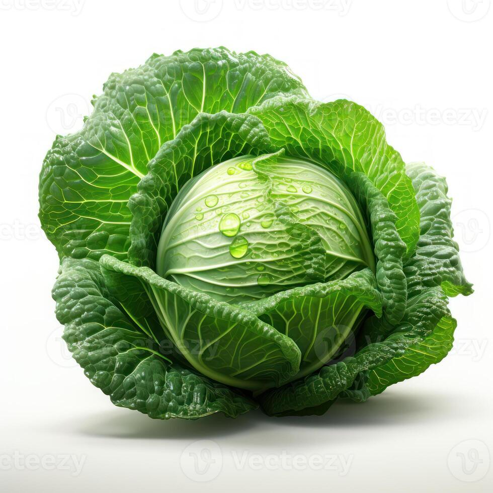 Cabbage on white background AI Generative photo