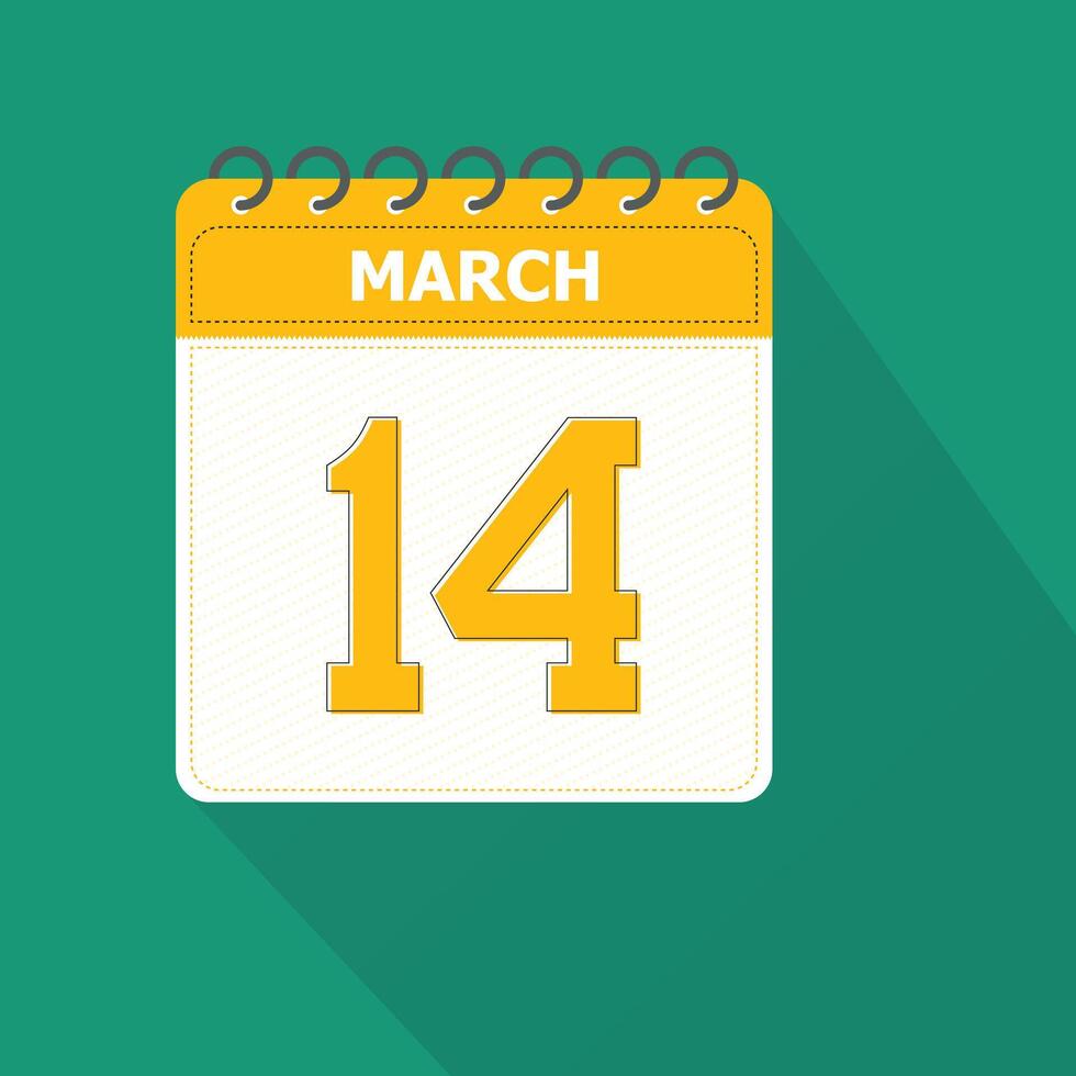 March 14 Calendar Daily Icon, Date, Month 26403010 Vector Art at Vecteezy