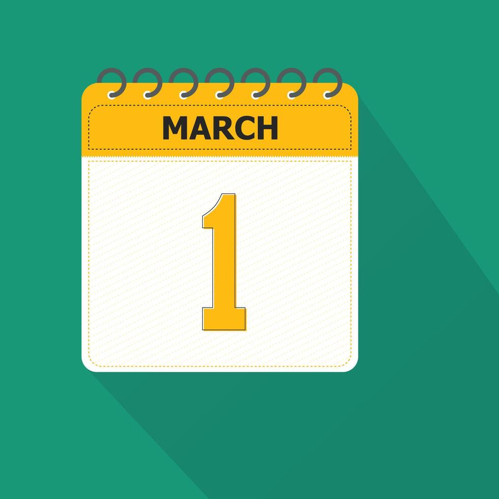 March 1 Calendar Daily Icon, Date, Month 26403015 Vector Art at Vecteezy