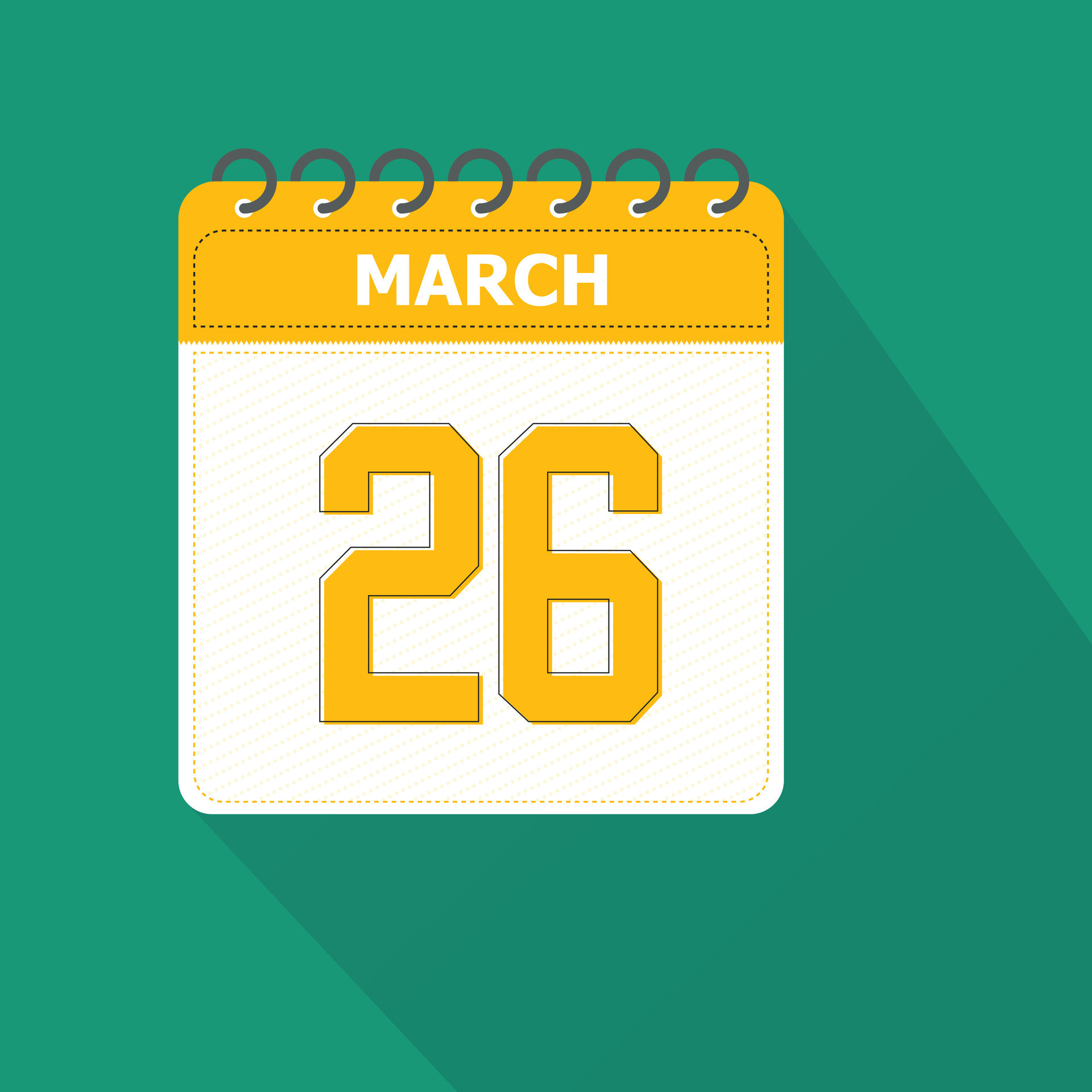 March 26 Calendar Daily Icon, Date, Month 26403038 Vector Art at Vecteezy
