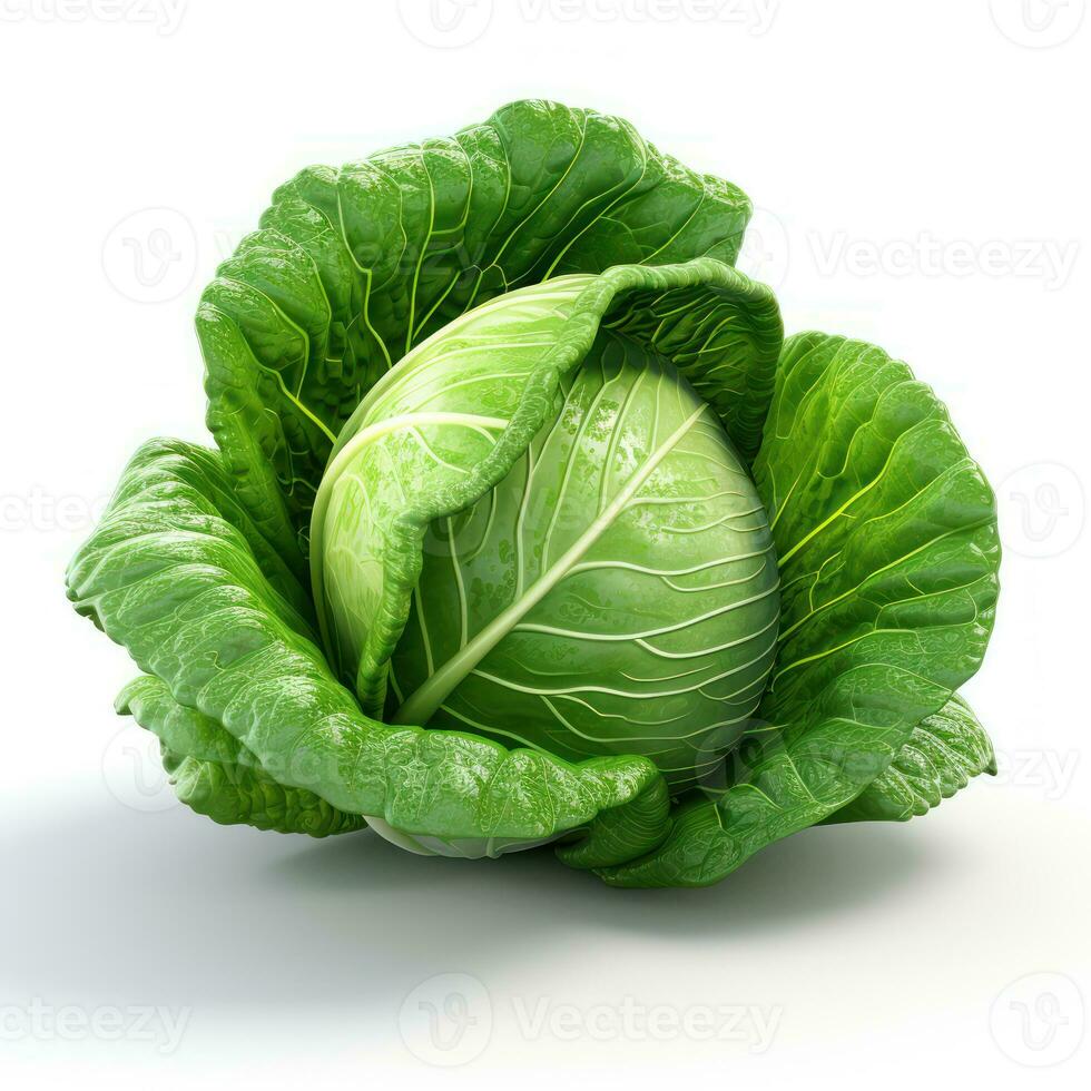 Cabbage on white background AI Generative photo