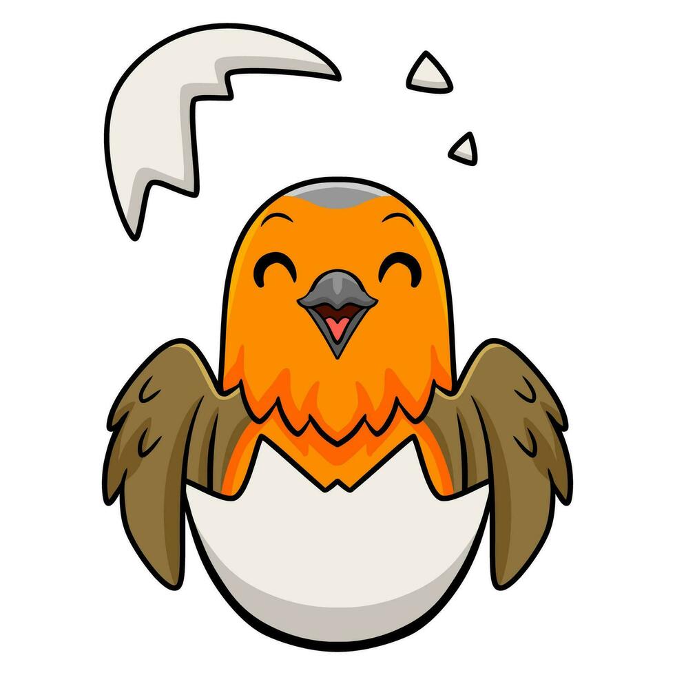 Cute bird cartoon inside from egg vector