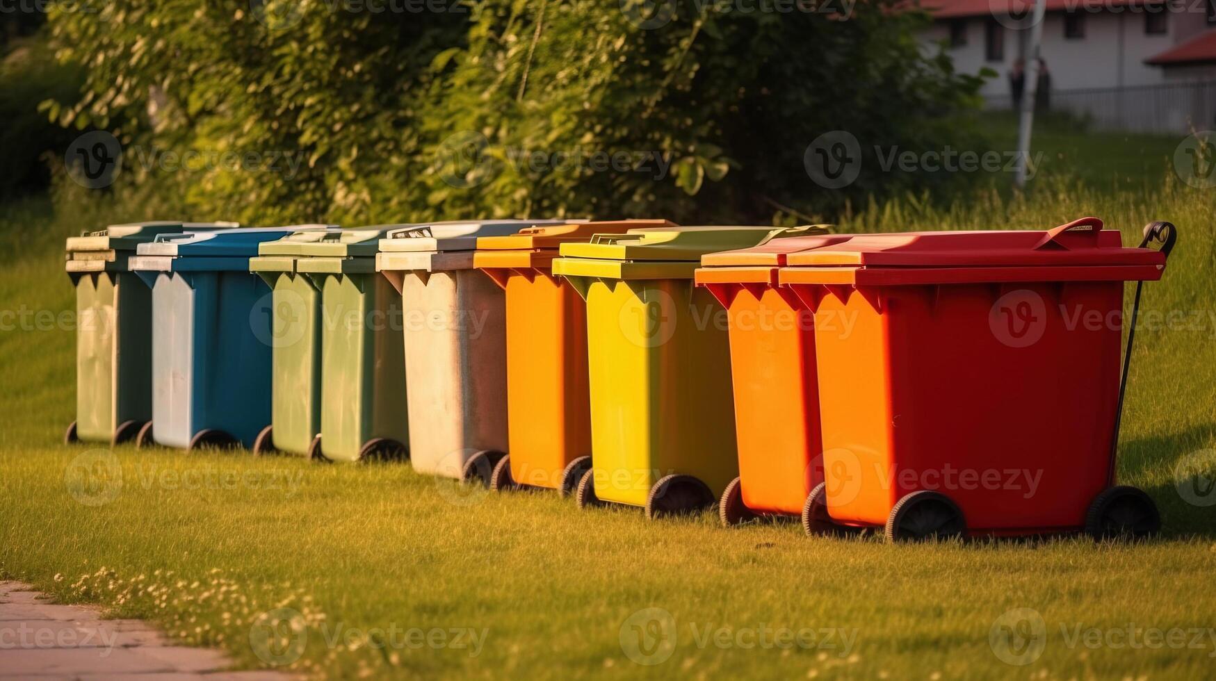 Utilization of garbage, waste. Ecological concept of separate collection. . photo