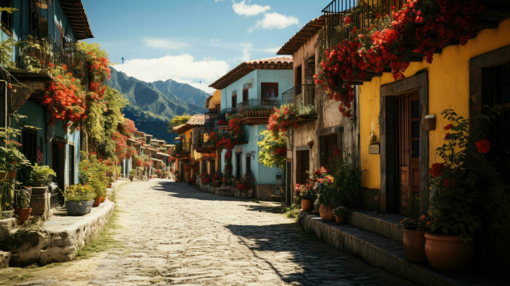 Colombian City Mockup Highly Detailed Professional, Generative Ai photo