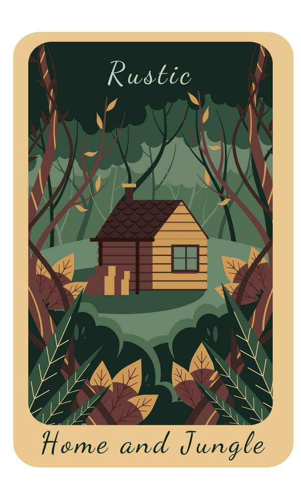 Rustic home and Jungle vector