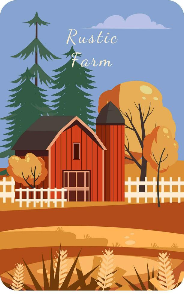 Rustic farm home vector