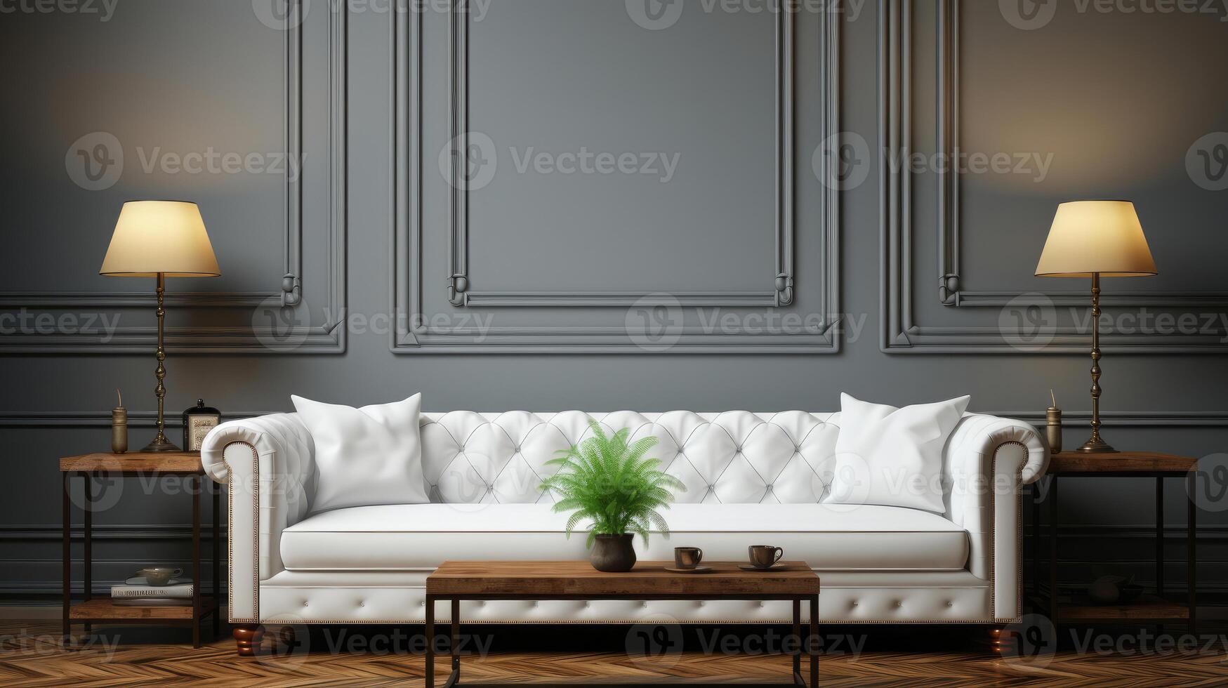 Mockup Frame In Farmhouse Living Room Interior 3d, Mockups Design 3D, High-quality Mockups, photo