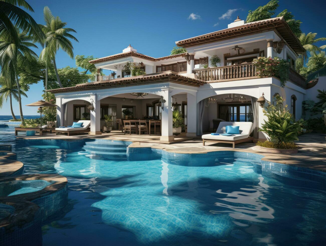 Tropical Summer Luxury Villa With Swimming Pool photo