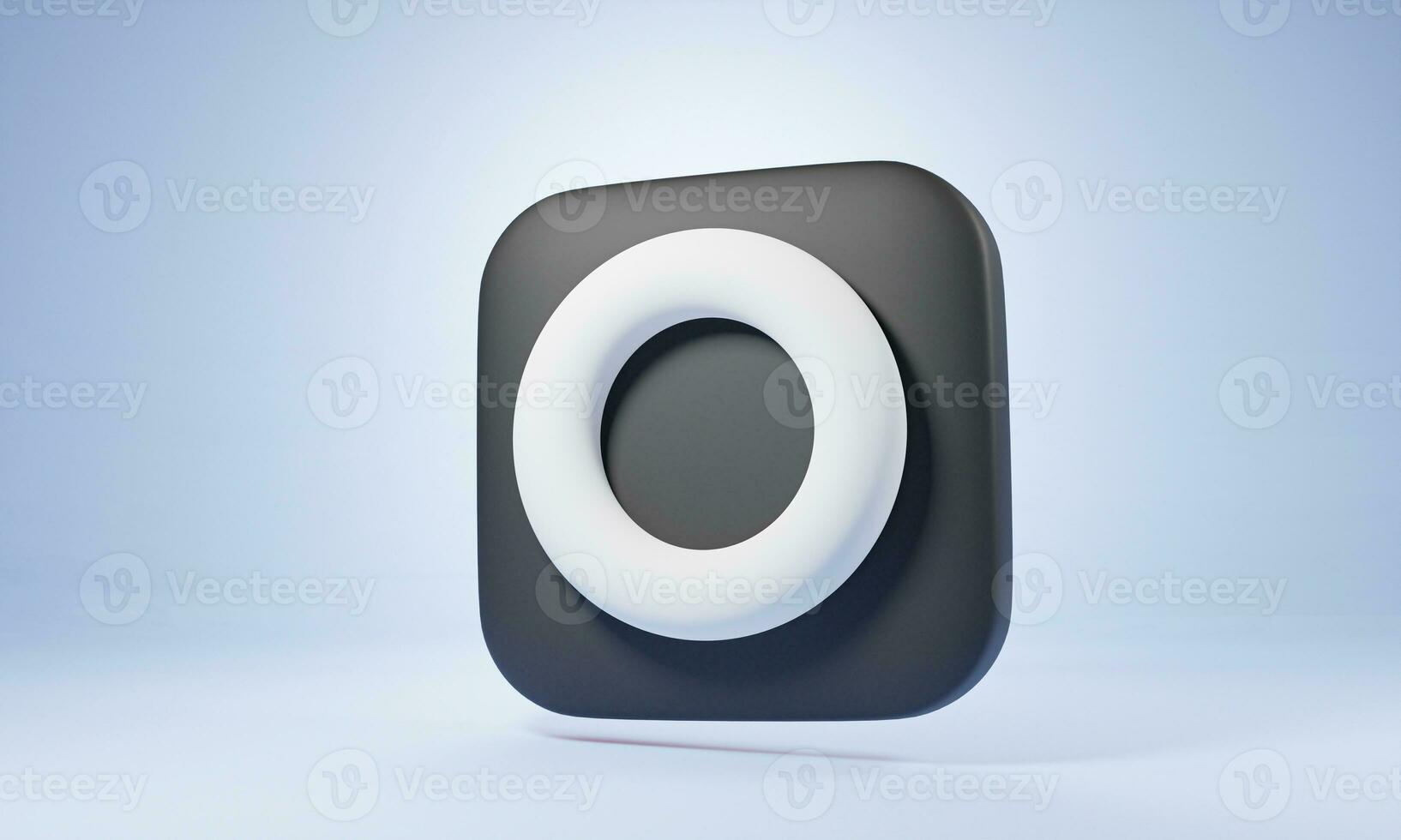 3d render of Zero or O sign, check mark on blue background photo