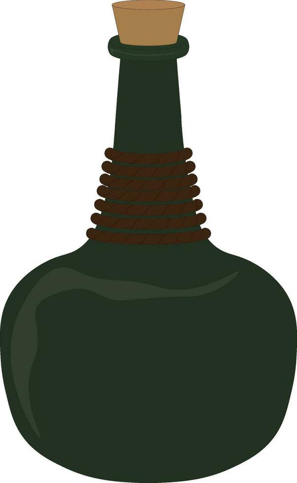 Clásico verde vaso botella con corcho vector ilustración