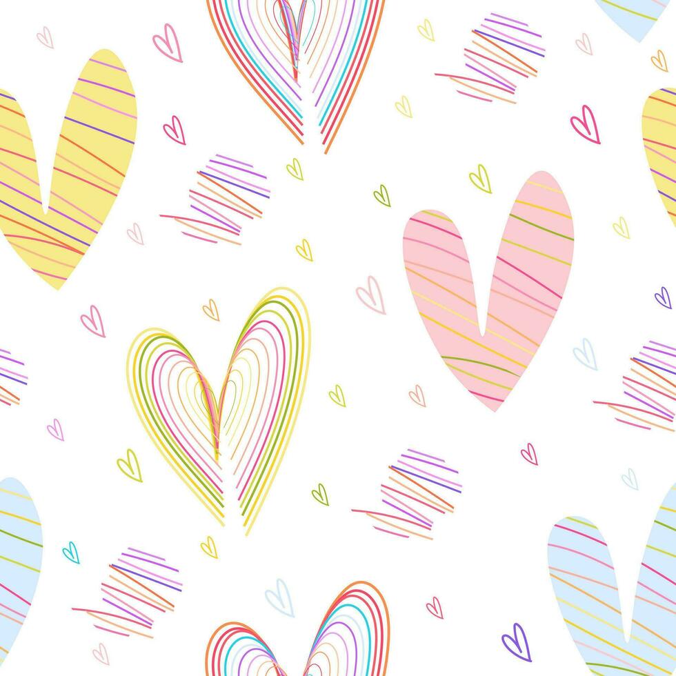 heart seamless pattern. colorful concept wallpaper background print vector