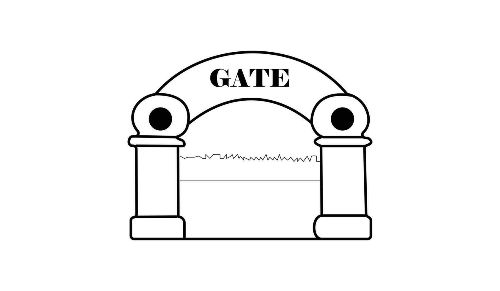Illustration of a gate with black as a background vector