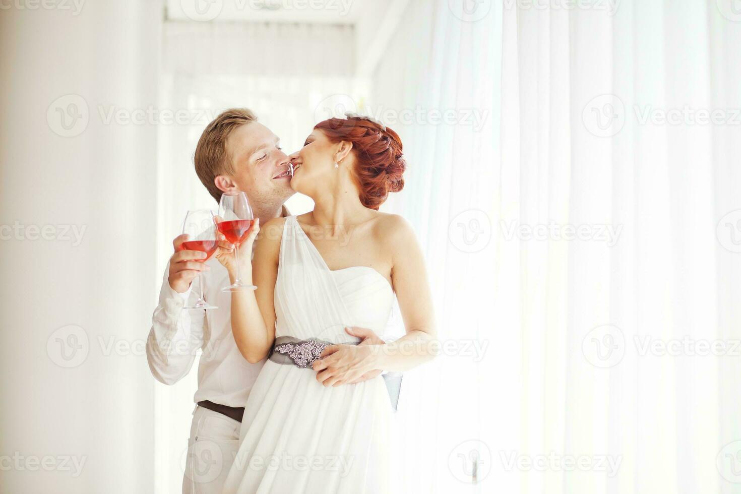 Beautiful, happy newly married couple photo