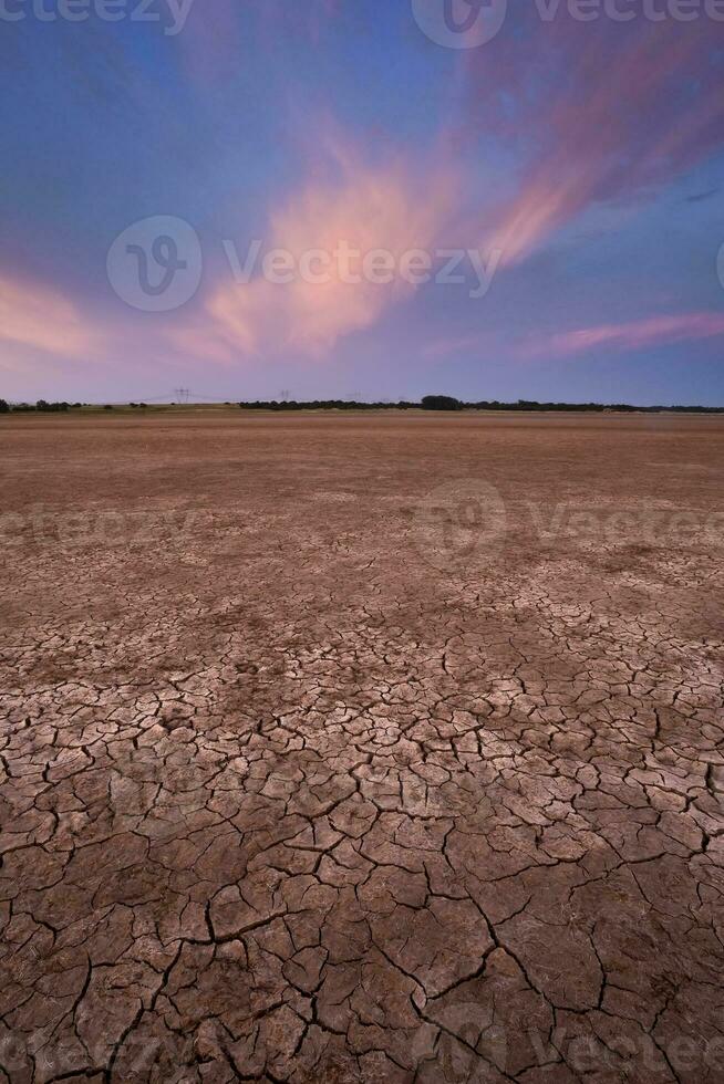 Desert soil in a dry lagoon, La Pampa province, Patagonia, Argentina. photo