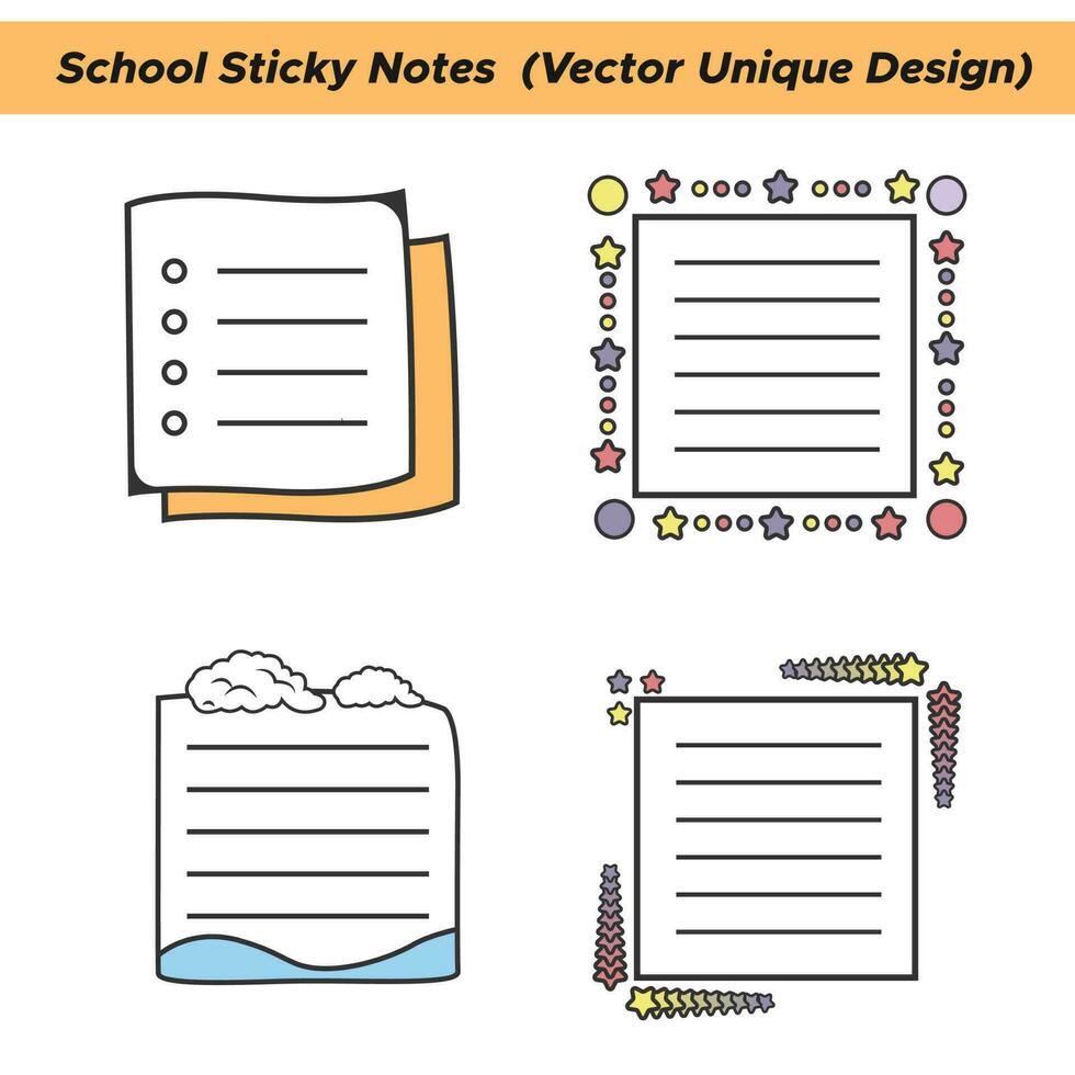 school sticky notes vector unique design