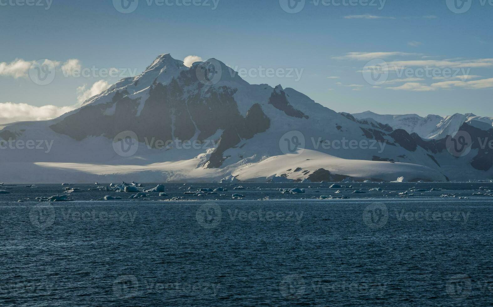 Sea and mountains landscape in Antarctica photo