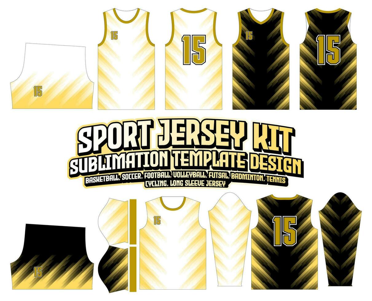 Premium Vector  Abstract black and gold gradient basketball jersey template