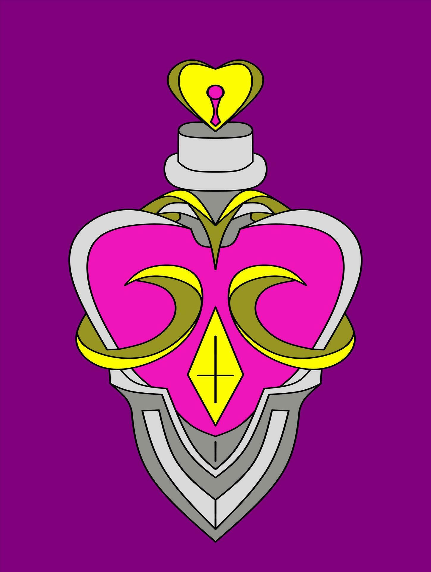 Illustration of a Pink Heart Logo on a Purple Background 26405845