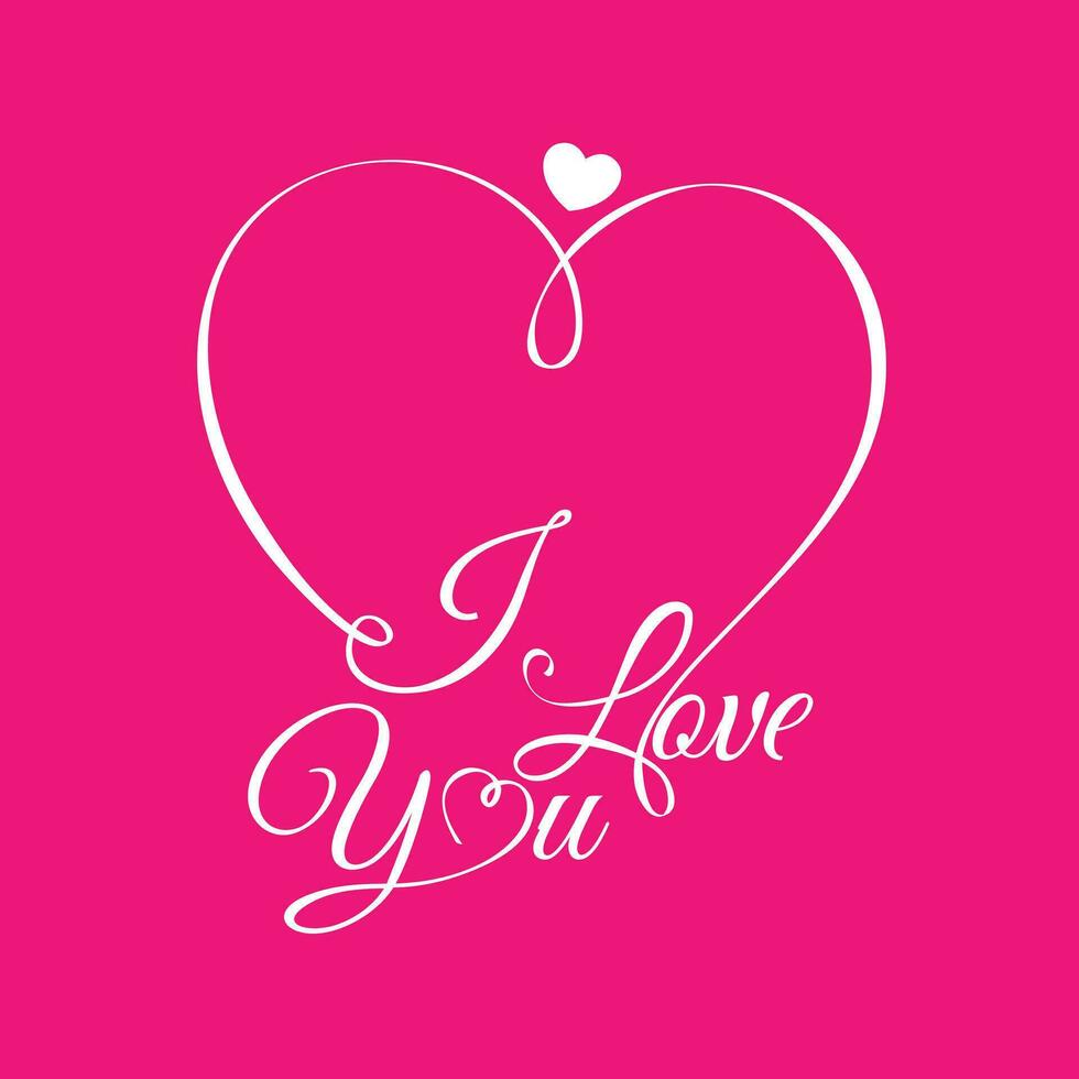 I love you beautiful lettering, text with small red heart. Valentine card for the holy valentine's day, love symbol. vector