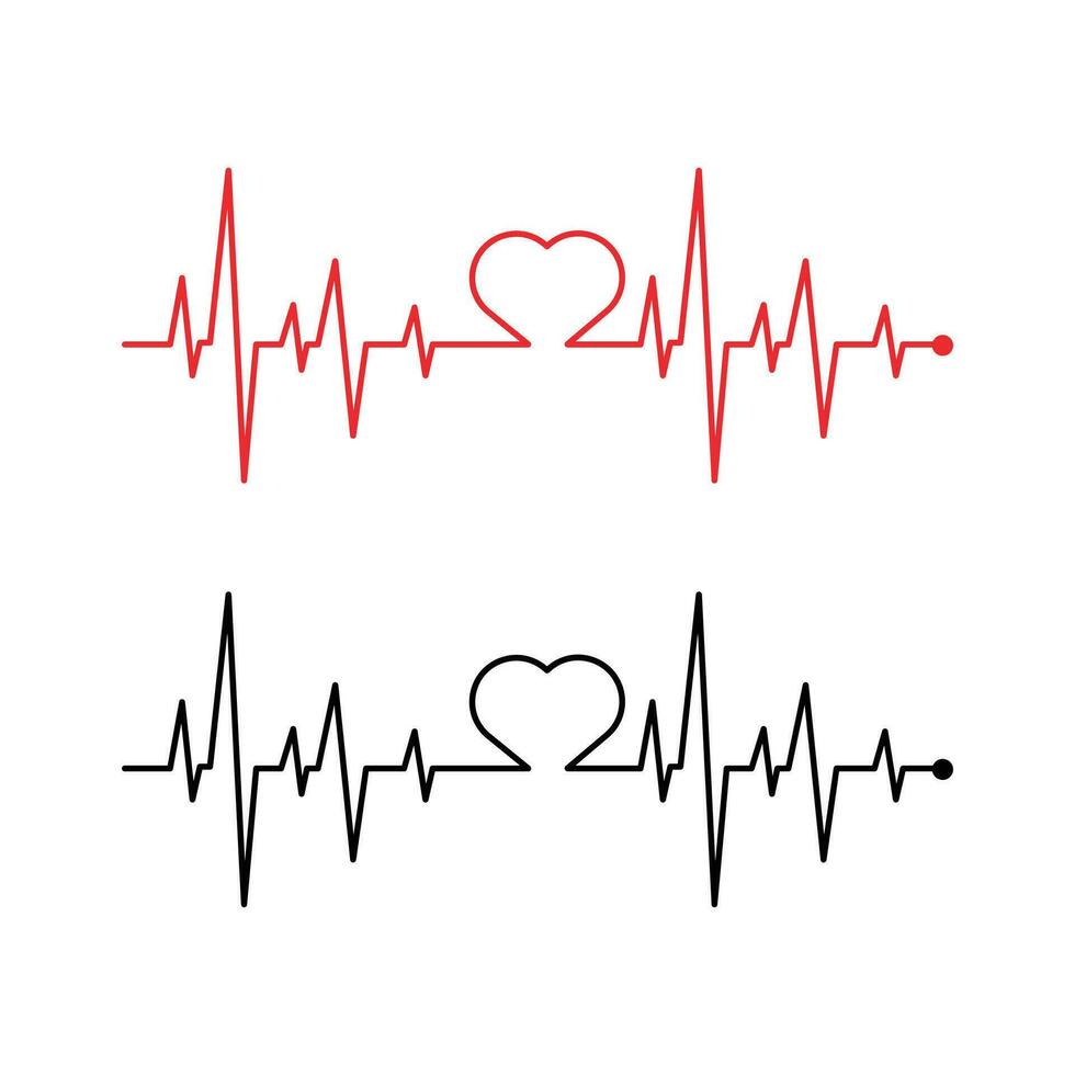 heartbeat line icon on white background. Pulse Rate Monitor. Vector illustration.