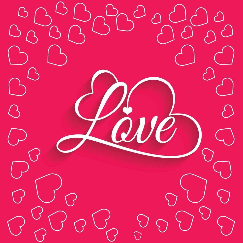 bandera letras, amar, rosado antecedentes. romántico inscripción en S t. san valentin día. vector